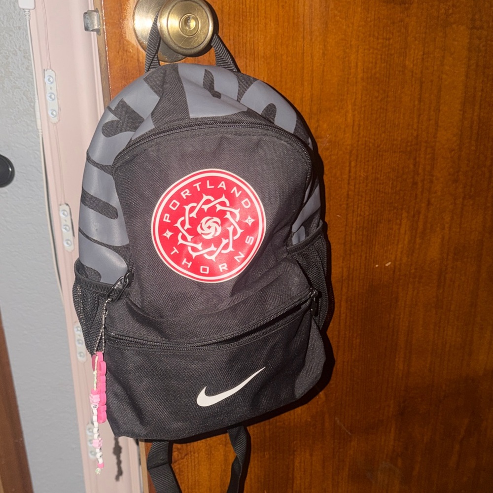 Nike Black & Gray Portland Thorns Mini Backpack with Red Crest
